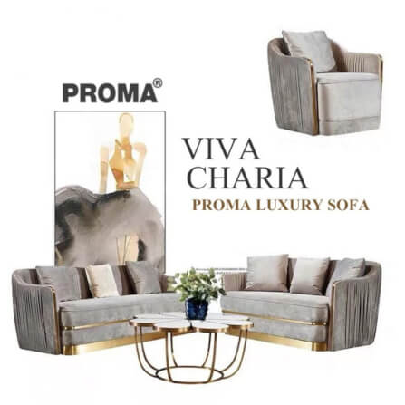 [Pre-order] โซฟา 3 ที่นั่ง PROMA-VIVA CHARIA สีเทา_3